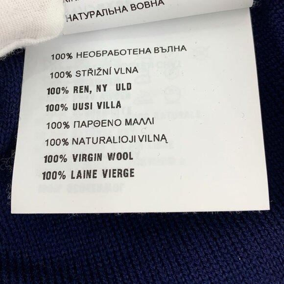 Miu Miu Womens Dark Blue Virgin Wool Heart Pattern Long Sleeve Sweater Size 36 X - Picture 6 of 8